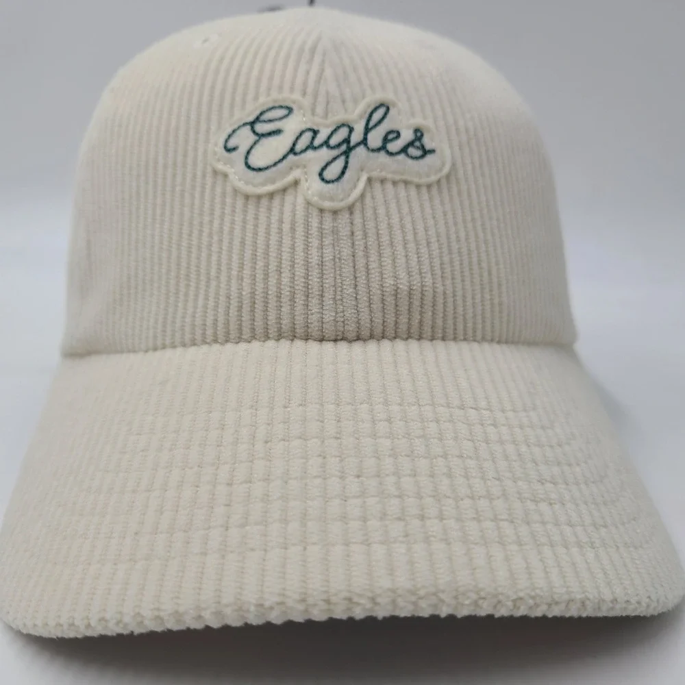 Women‎ Philadelphia Eagles Hat Strapback 47 Brand Clean Up Beige Green Corduroy